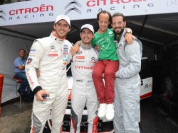Matías Rossi, Campeón Argentino 2014, junto a José María López, Juan Manuel Varela y Sebastián, integrante de la Fundación Bacigaluppo